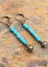 Pendientes bohemios, pendientes colgantes, labradorita azul y negra